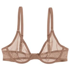 NWT CUUP The Plunge 32F, Taupe Mesh Bra